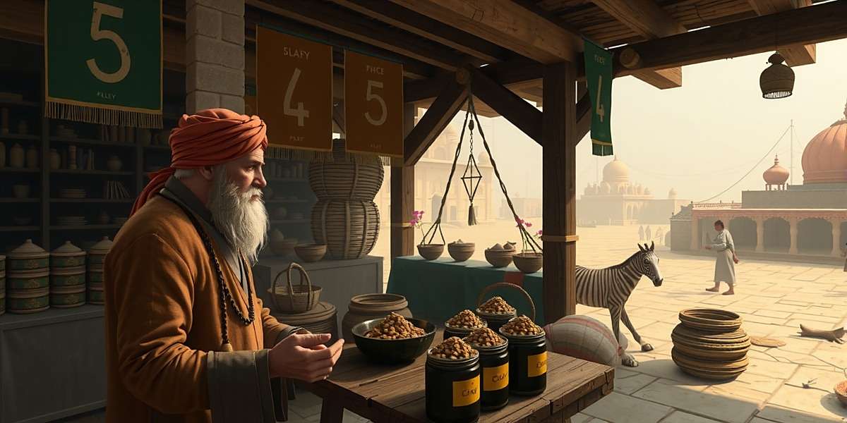 Cumin Chronicles Spice Trail gameplay showing a merchant negotiating prices with a vendor in a historical Indian marketplace